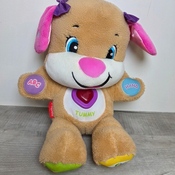 Fisher Price Smart Stages Interactive Puppy Dog Plush Pink Ears-see video - Picture 1 of 7